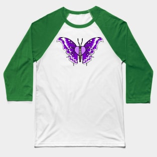 Butterfly purple & white Baseball T-Shirt